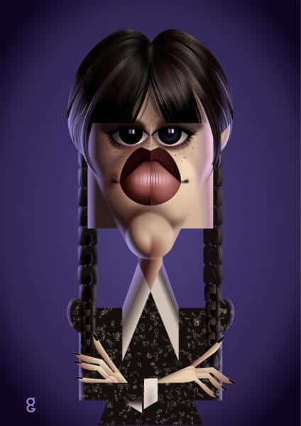 Wednesday Addams caricature