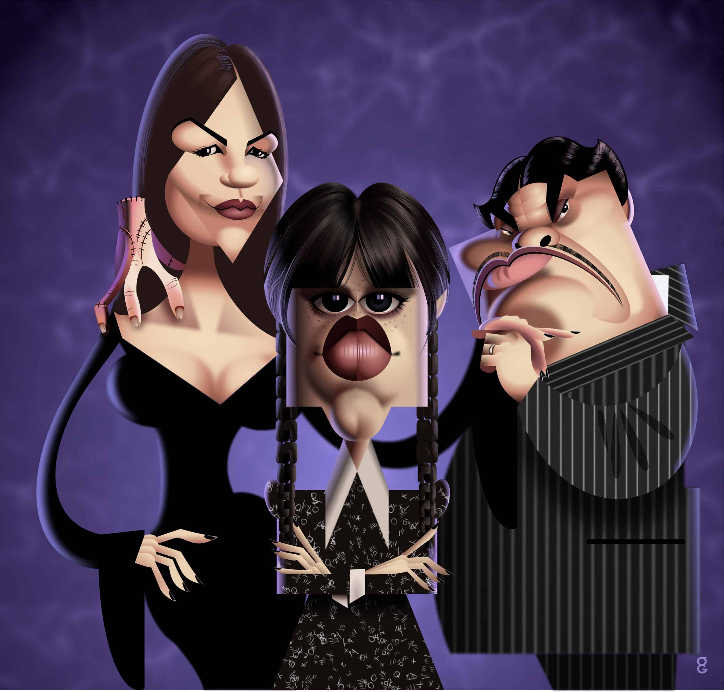 Addams Family caricature